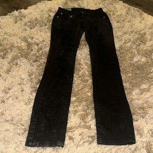 Black Distressed Jeans Machine Jeans Size 0 25